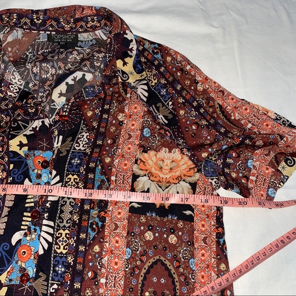 TOPSHOP BUTTON DOWN BLOUSE - Picture 7 of 8